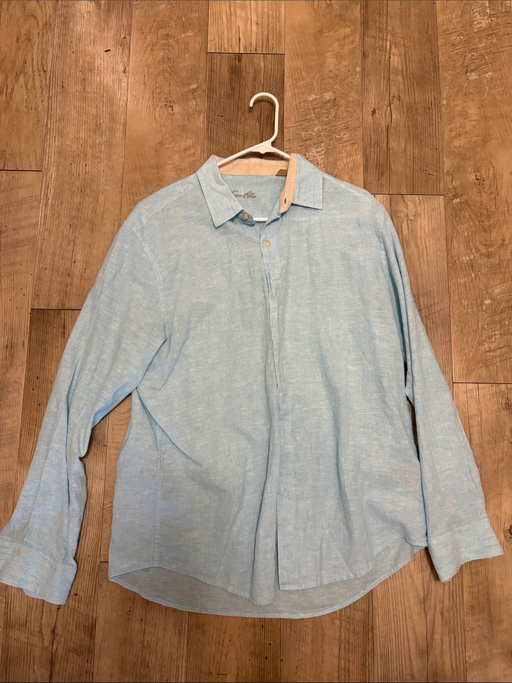 Tasso Elba Light Blue Long-Sleeve Button-Down Shirt